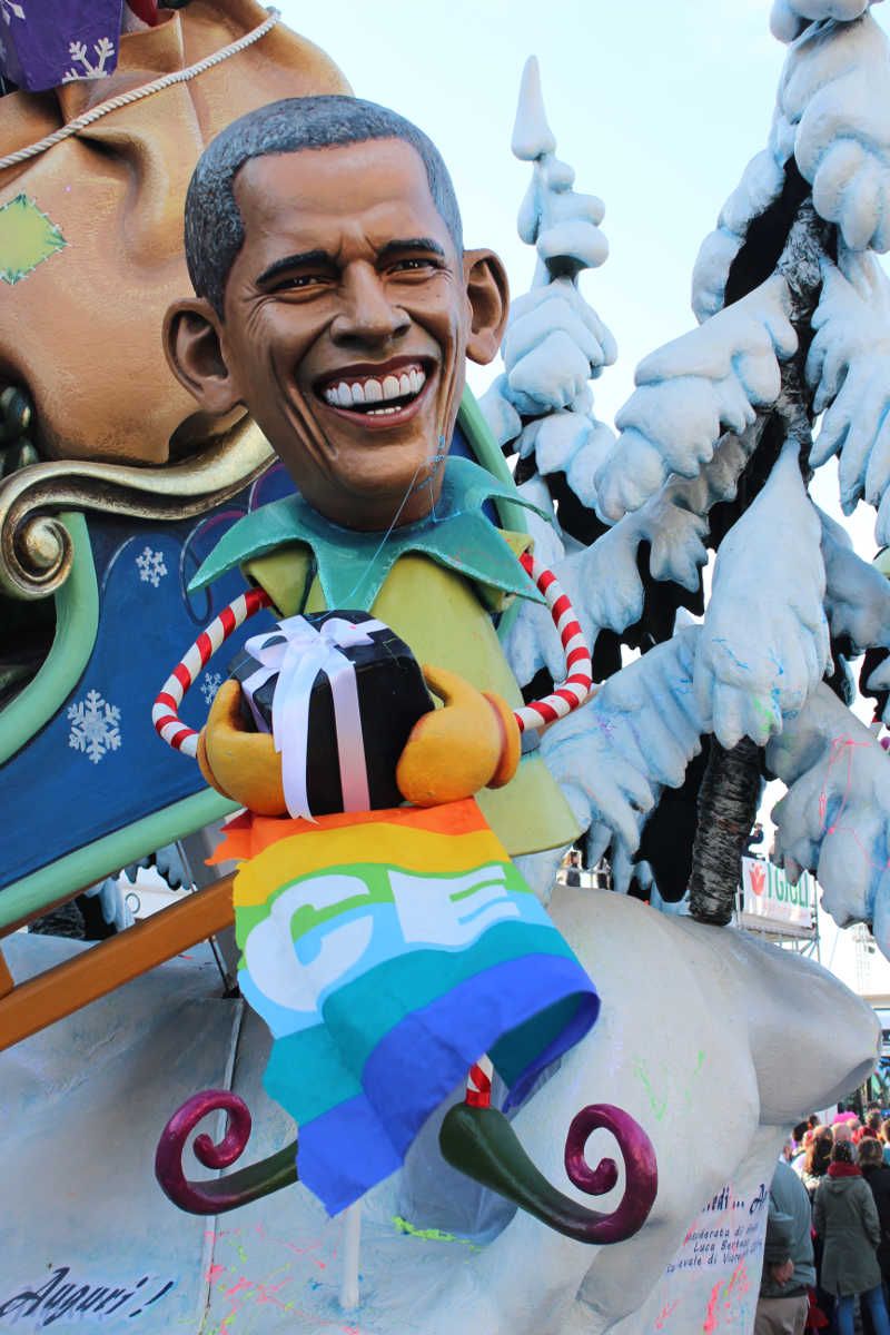 Obama Pace Flag Float, Viareggio, Italy