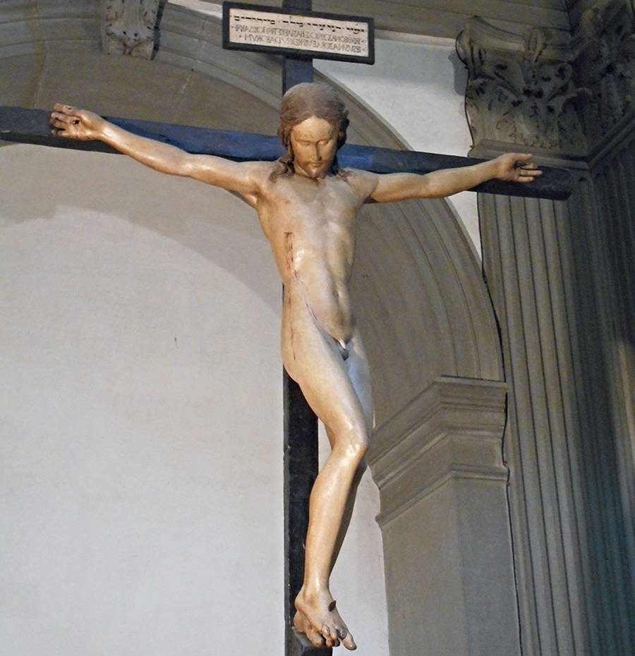michelangelo crucifix santo spirito florence tuscany italy