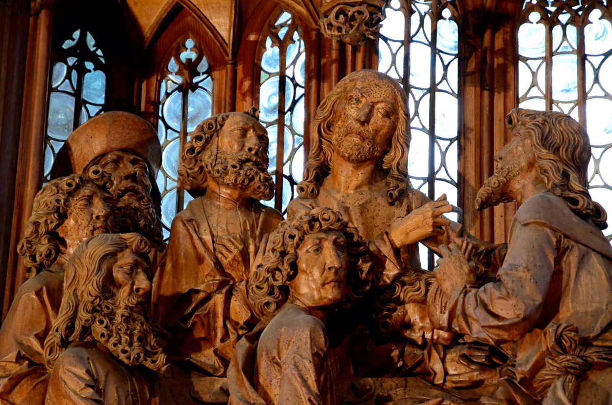 Detail of Tilman Riemenschneider's altarpiece at the Stadtkirche St. Jakob, Rotherburg ob der Tauber. History comes alive.