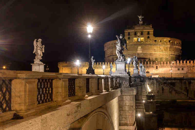 Castel Sant'Angelo Night Authentic Living Rome Italy